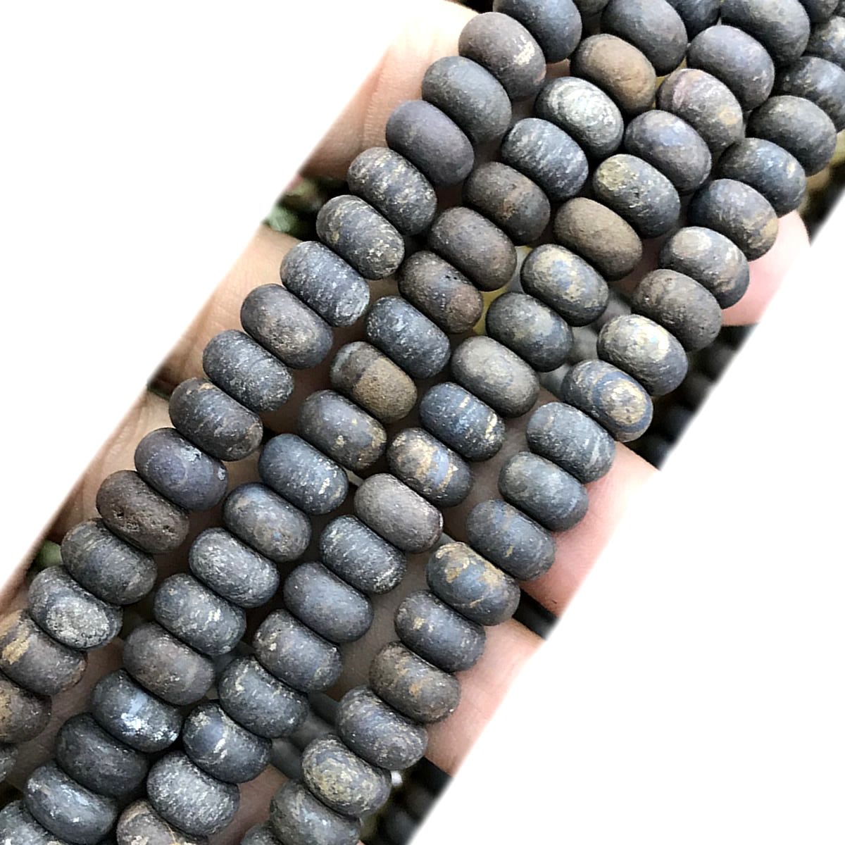 CRB349 Bronzite Gemstone Beads Matte Rondelle 5x8mm 15" Strand