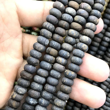 CRB349 Bronzite Gemstone Beads Matte Rondelle 5x8mm 15" Strand