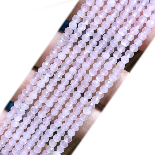 CRB358 Rose Quartz Beads Faceted Rondelle 2x3mm 15" Strand