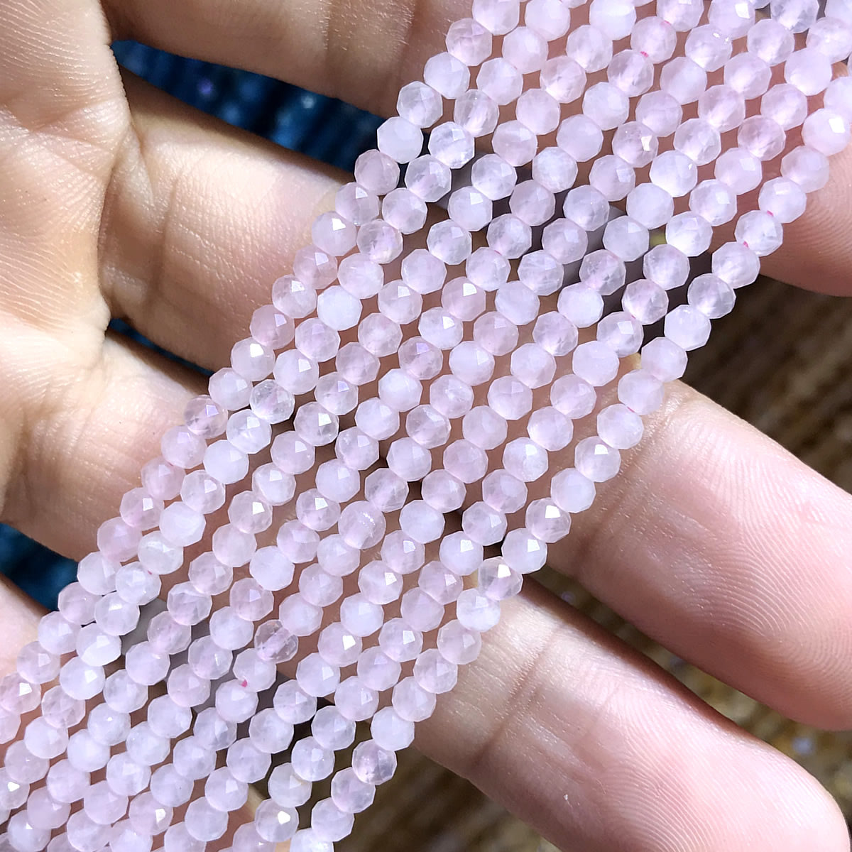 CRB358 Rose Quartz Beads Faceted Rondelle 2x3mm 15" Strand