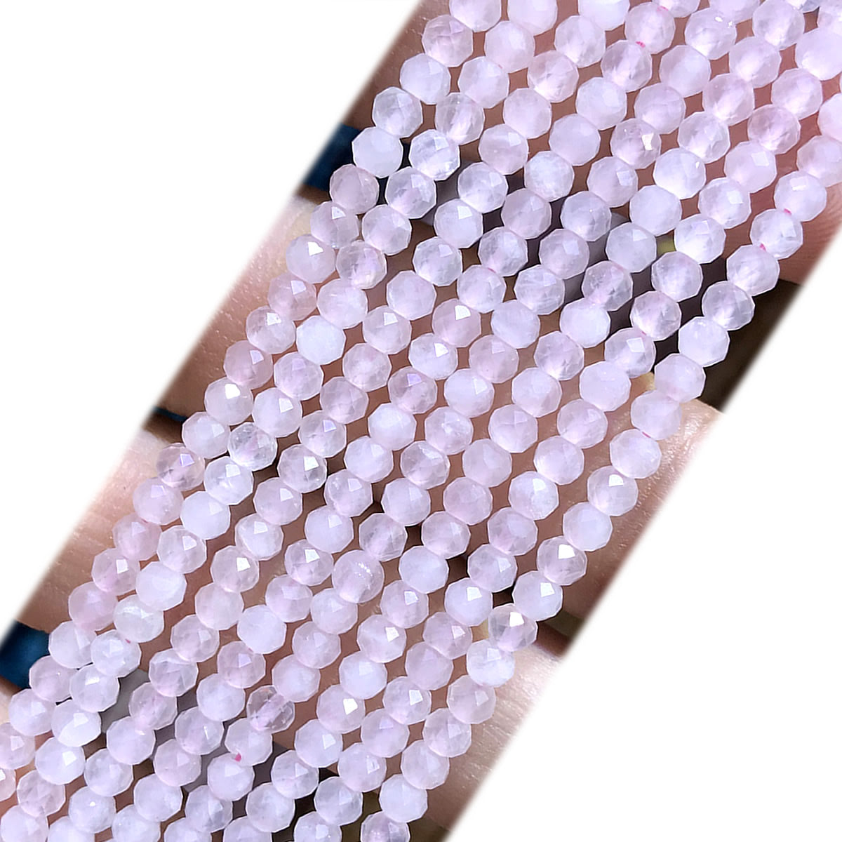 CRB359 Rose Quartz Beads Faceted Rondelle 3x4mm 15" Strand