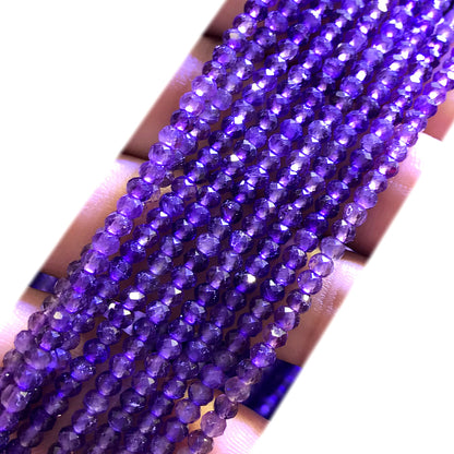 CRB364 Amethyst Gemstone Beads Faceted Rondelle 2x3mm 15" Strand