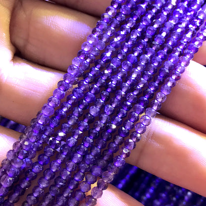 CRB364 Amethyst Gemstone Beads Faceted Rondelle 2x3mm 15" Strand