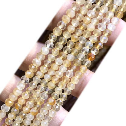 CRB366 Citrine Gemstone Beads Faceted Rondelle 3x4mm 15" Strand