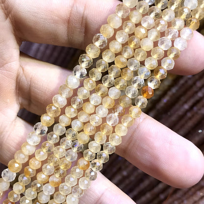 CRB366 Citrine Gemstone Beads Faceted Rondelle 3x4mm 15" Strand