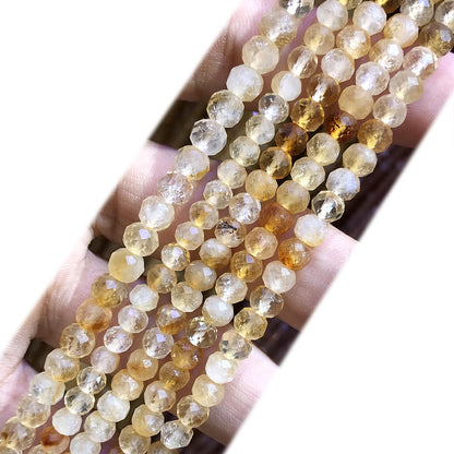 CRB367 Citrine Gemstone Beads Faceted Rondelle 4x5mm 15" Strand