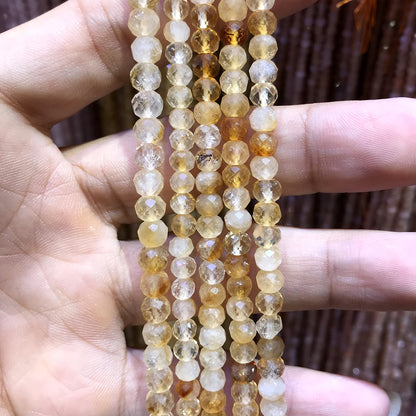 CRB367 Citrine Gemstone Beads Faceted Rondelle 4x5mm 15" Strand