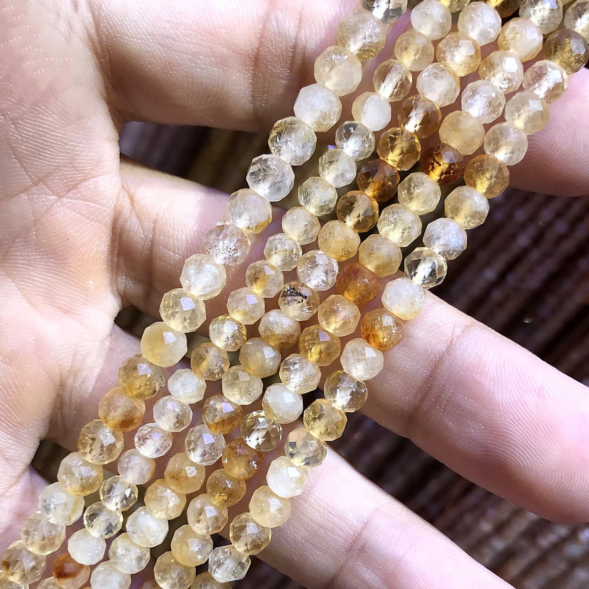 CRB367 Citrine Gemstone Beads Faceted Rondelle 4x5mm 15" Strand