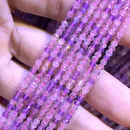 CRB368 Colorful Quartz Beads Faceted Rondelle 2x3mm 15" Strand