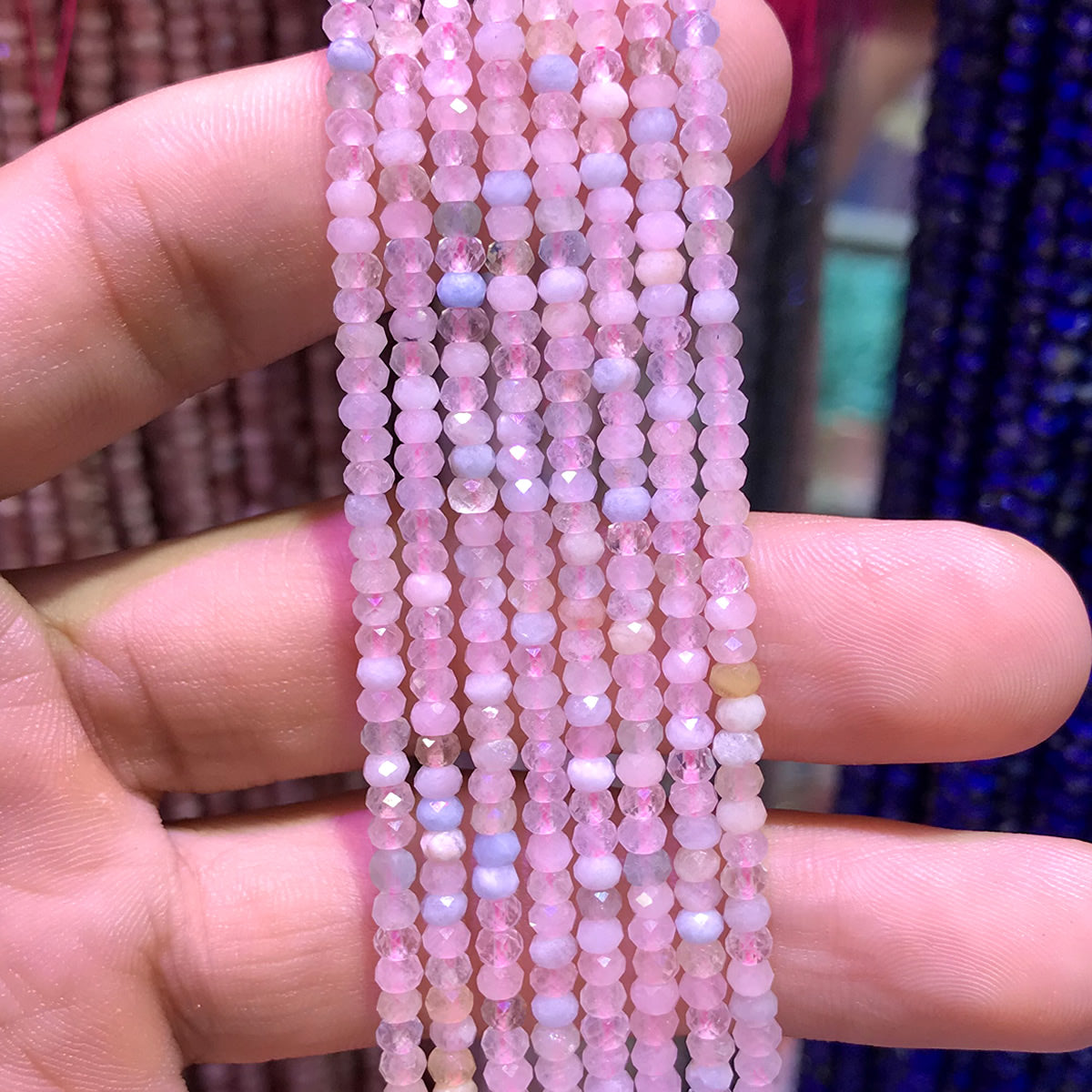 CRB370 Morganite Gemstone Beads Faceted Rondelle 2x3mm 15" Strand