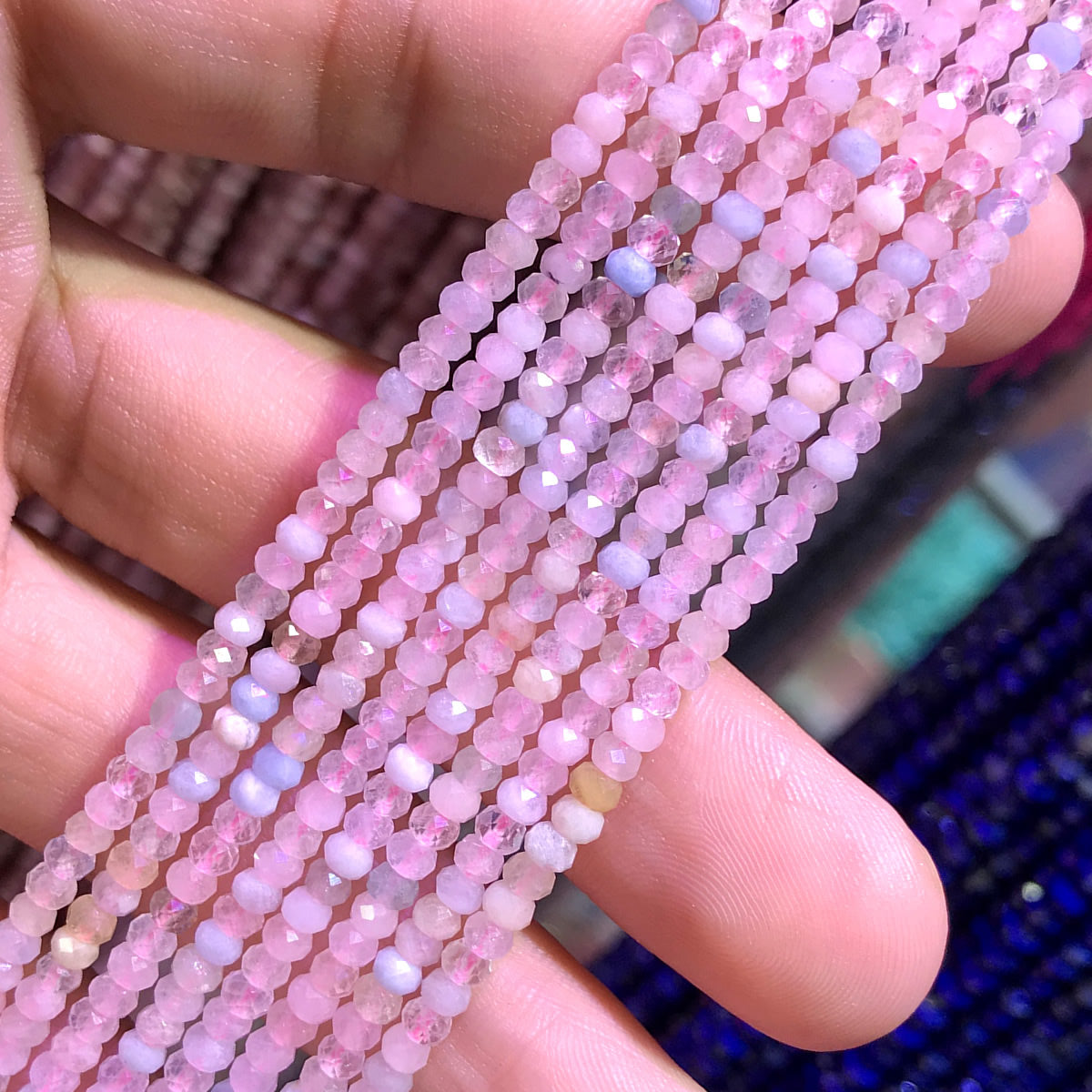 CRB370 Morganite Gemstone Beads Faceted Rondelle 2x3mm 15" Strand