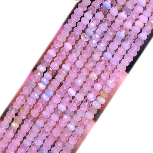 CRB371 Morganite Gemstone Beads Faceted Rondelle 3x4mm 15" Strand