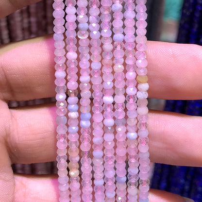 CRB371 Morganite Gemstone Beads Faceted Rondelle 3x4mm 15" Strand