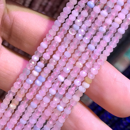 CRB371 Morganite Gemstone Beads Faceted Rondelle 3x4mm 15" Strand