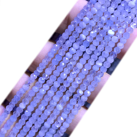 CRB372 Aquamarine Gemstone Beads Faceted Rondelle 2x3mm 15" Strand