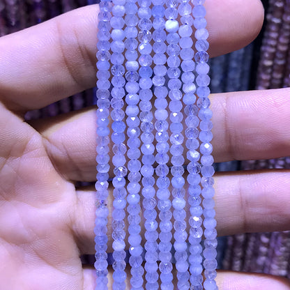 CRB372 Aquamarine Gemstone Beads Faceted Rondelle 2x3mm 15" Strand