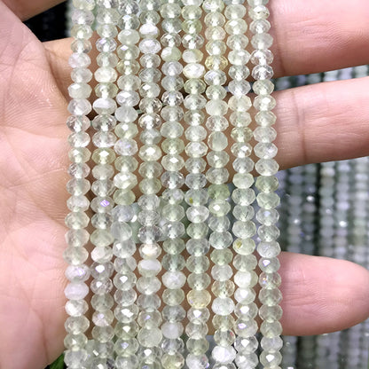 CRB38 Prehnite Gemstone Beads Faceted Rondelle 2.5x4mm 15" Strand