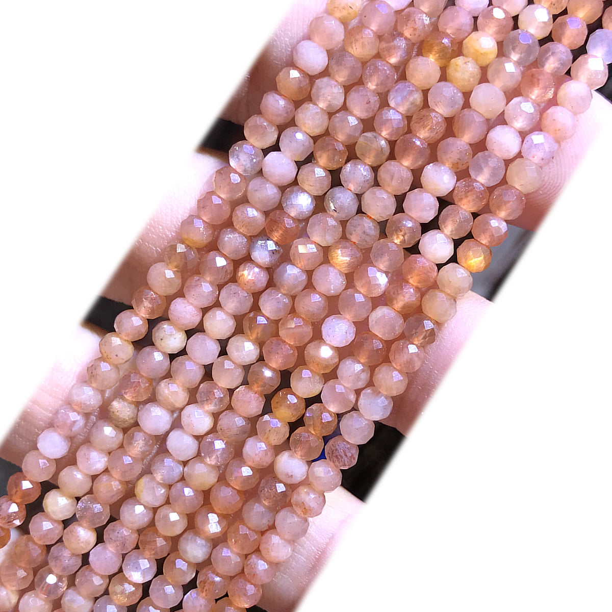 CRB380 Sunstone Beads Faceted Rondelle 2x3mm 15" Strand