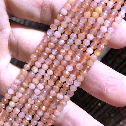 CRB380 Sunstone Beads Faceted Rondelle 2x3mm 15" Strand