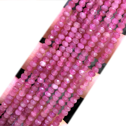 CRB388 Pink Tourmaline Beads Faceted Rondelle 2x3mm 15" Strand