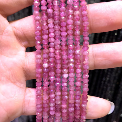 CRB388 Pink Tourmaline Beads Faceted Rondelle 2x3mm 15" Strand