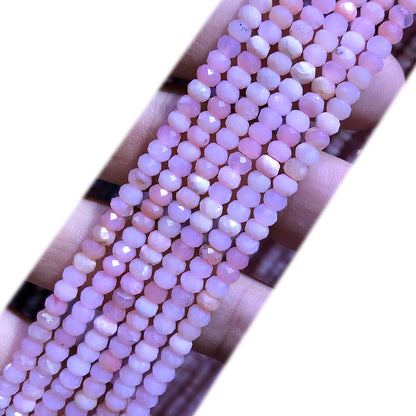 CRB392 Grade A Pink Opal Beads Faceted Rondelle 2x3mm 15" Strand