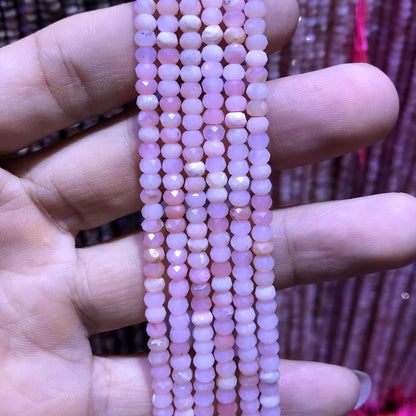 CRB392 Grade A Pink Opal Beads Faceted Rondelle 2x3mm 15" Strand