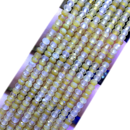 CRB394 Yellow Opal Gemstone Beads Faceted Rondelle 2x3mm 15" Strand