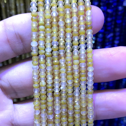 CRB394 Yellow Opal Gemstone Beads Faceted Rondelle 2x3mm 15" Strand