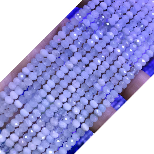 CRB40 Aquamarine Gemstone Beads Faceted Rondelle 2.5x4mm 15" Strand