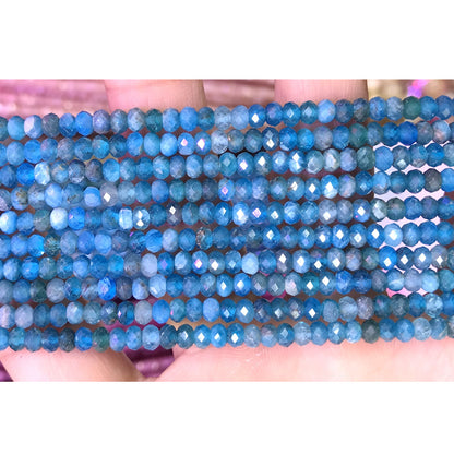 CRB42 Apatite Gemstone Beads Faceted Rondelle 2.5x4mm 15" Strand