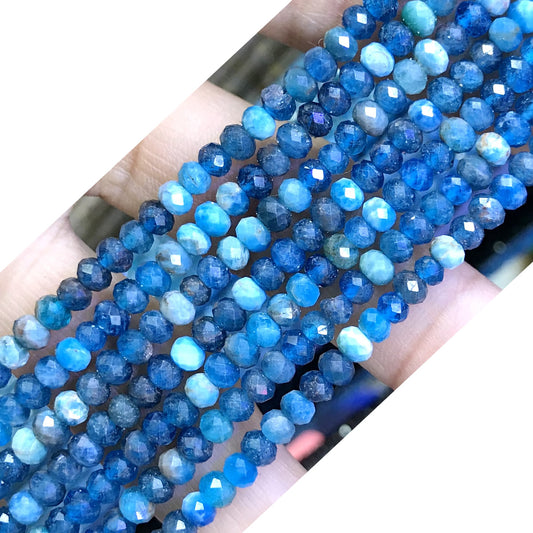 CRB43 Apatite Beads Faceted Rondelle 2.5x4mm 15" Strand