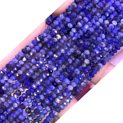 CRB44 Sodalite Gemstone Beads Faceted Rondelle 2.5x4mm 15" Strand