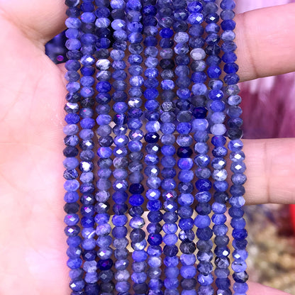 CRB44 Sodalite Gemstone Beads Faceted Rondelle 2.5x4mm 15" Strand