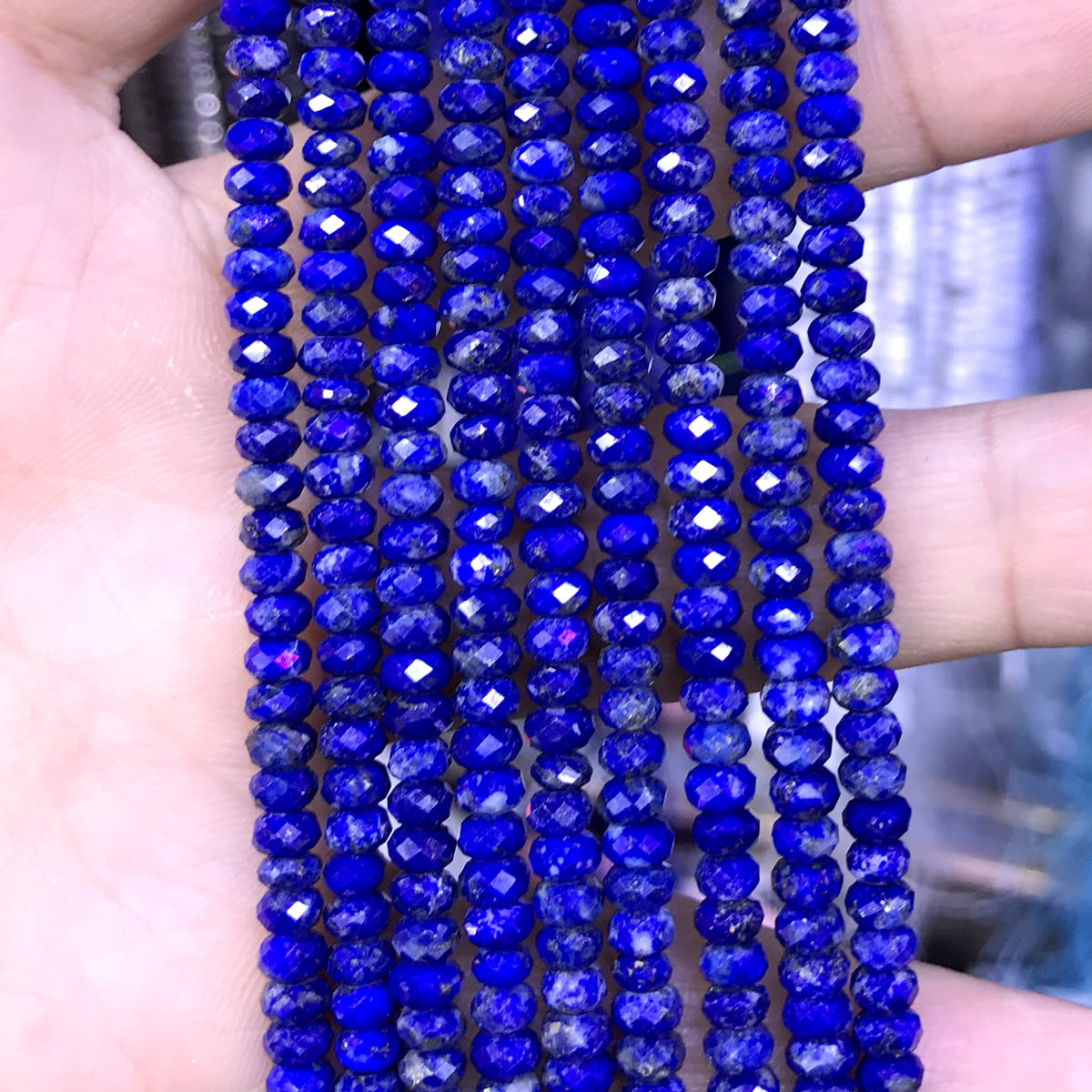 CRB45 Lapis Lazuli Beads Faceted Rondelle 2.5x4mm 15" Strand