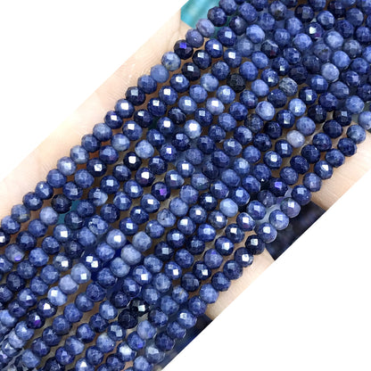 CRB46 Sapphire Gemstone Beads Faceted Rondelle 2.5x4mm 15" Strand