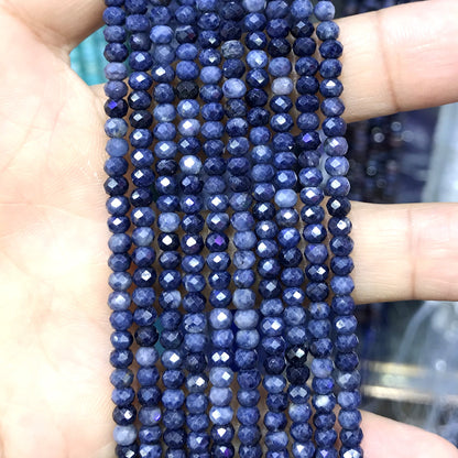 CRB46 Sapphire Gemstone Beads Faceted Rondelle 2.5x4mm 15" Strand