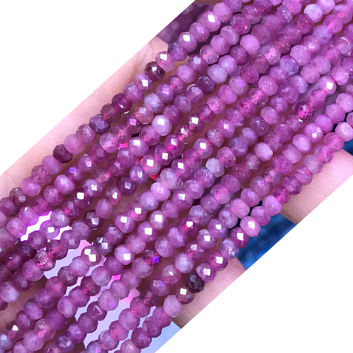 CRB48 Pink Tourmaline Beads Faceted Rondelle 2.5x4mm 15" Strand