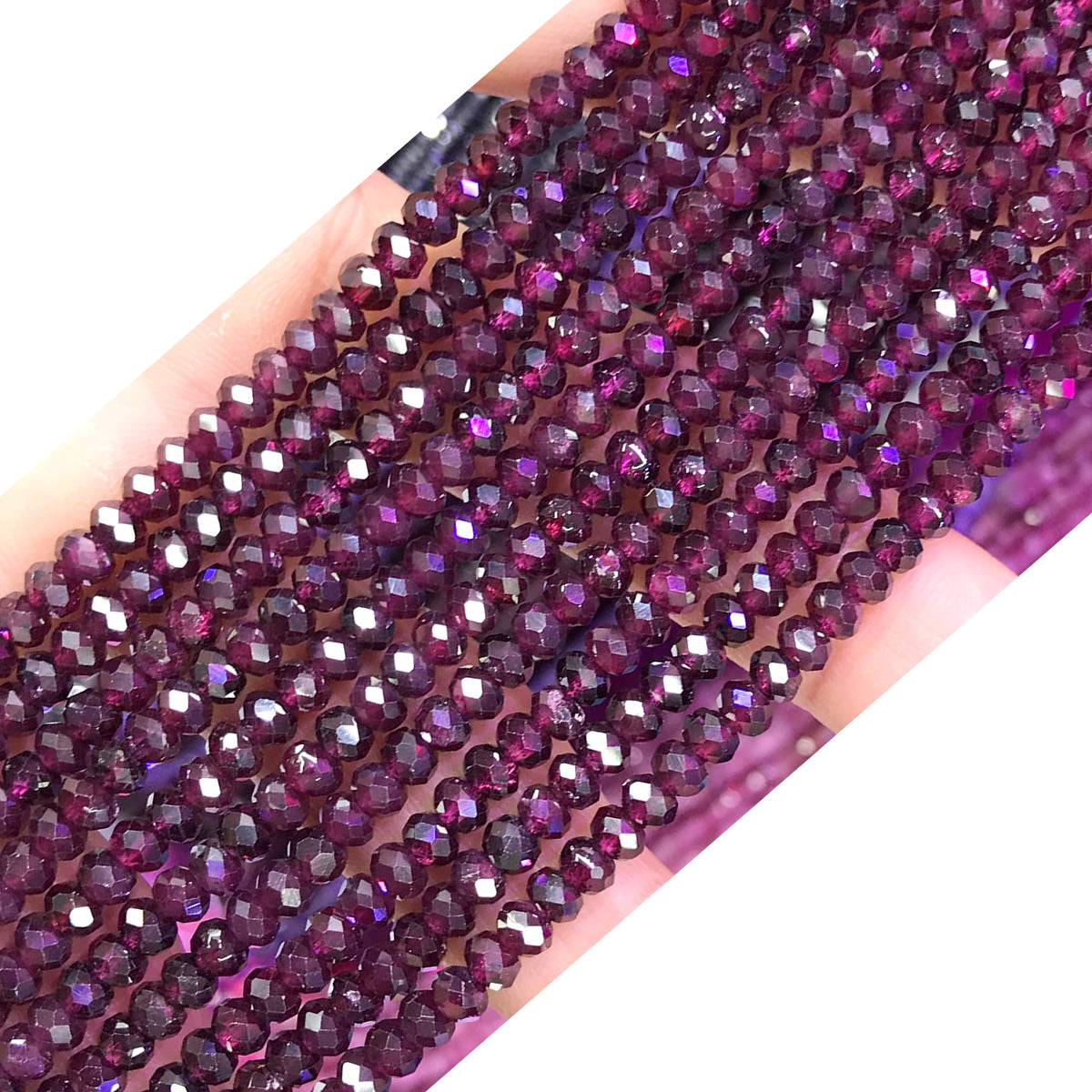 CRB49 Red Garnet Beads Faceted Rondelle 2.5x4mm 15" Strand