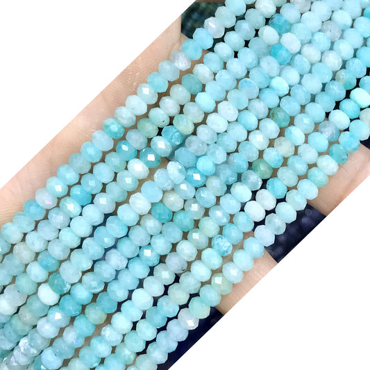 CRB53 Amazonite Gemstone Beads Faceted Rondelle 2.5x4mm 15" Strand