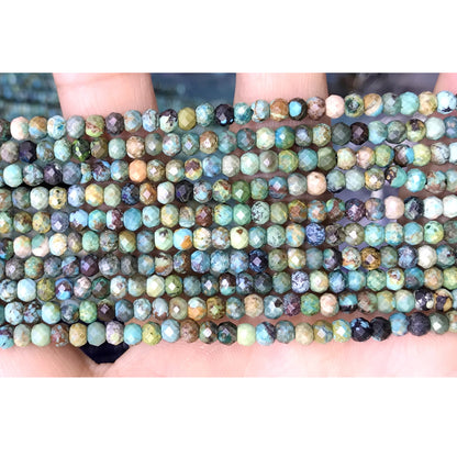 CRB54 Turquoise Beads Faceted Rondelle 2.5x4mm 15" Strand