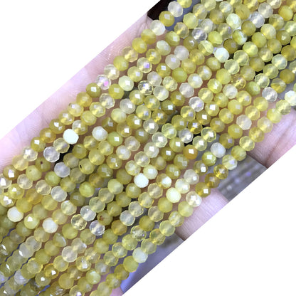 CRB55 Yellow Opal Beads Faceted Rondelle 2.5x4mm 15" Strand