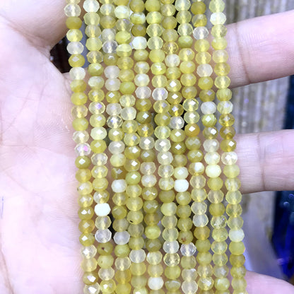 CRB55 Yellow Opal Beads Faceted Rondelle 2.5x4mm 15" Strand