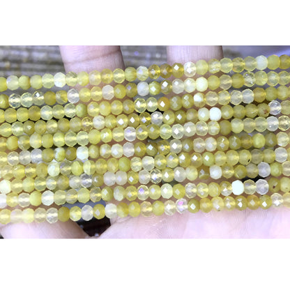 CRB55 Yellow Opal Beads Faceted Rondelle 2.5x4mm 15" Strand