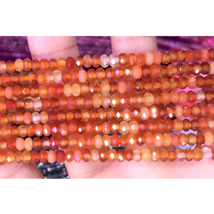 CRB56 Red Agate Beads Faceted Rondelle 2.5x4mm 15" Strand