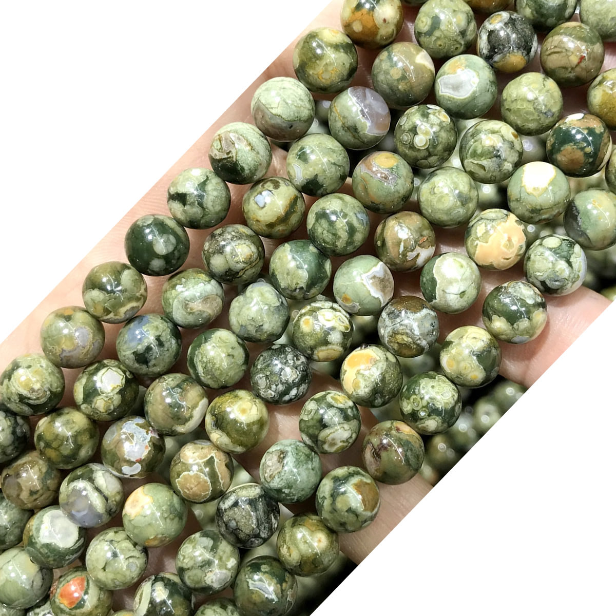 CRH10 Rhyolite Gemstone Beads Smooth Round 6mm 15" Strand