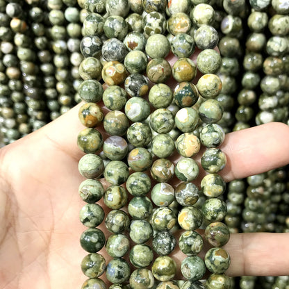 CRH10 Rhyolite Gemstone Beads Smooth Round 6mm 15" Strand