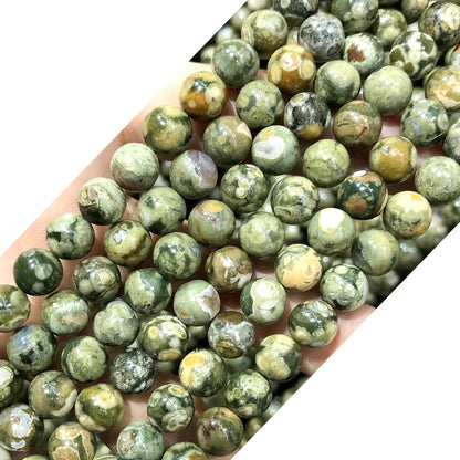 CRH11 Rhyolite Gemstone Beads Smooth Round 8mm 15" Strand