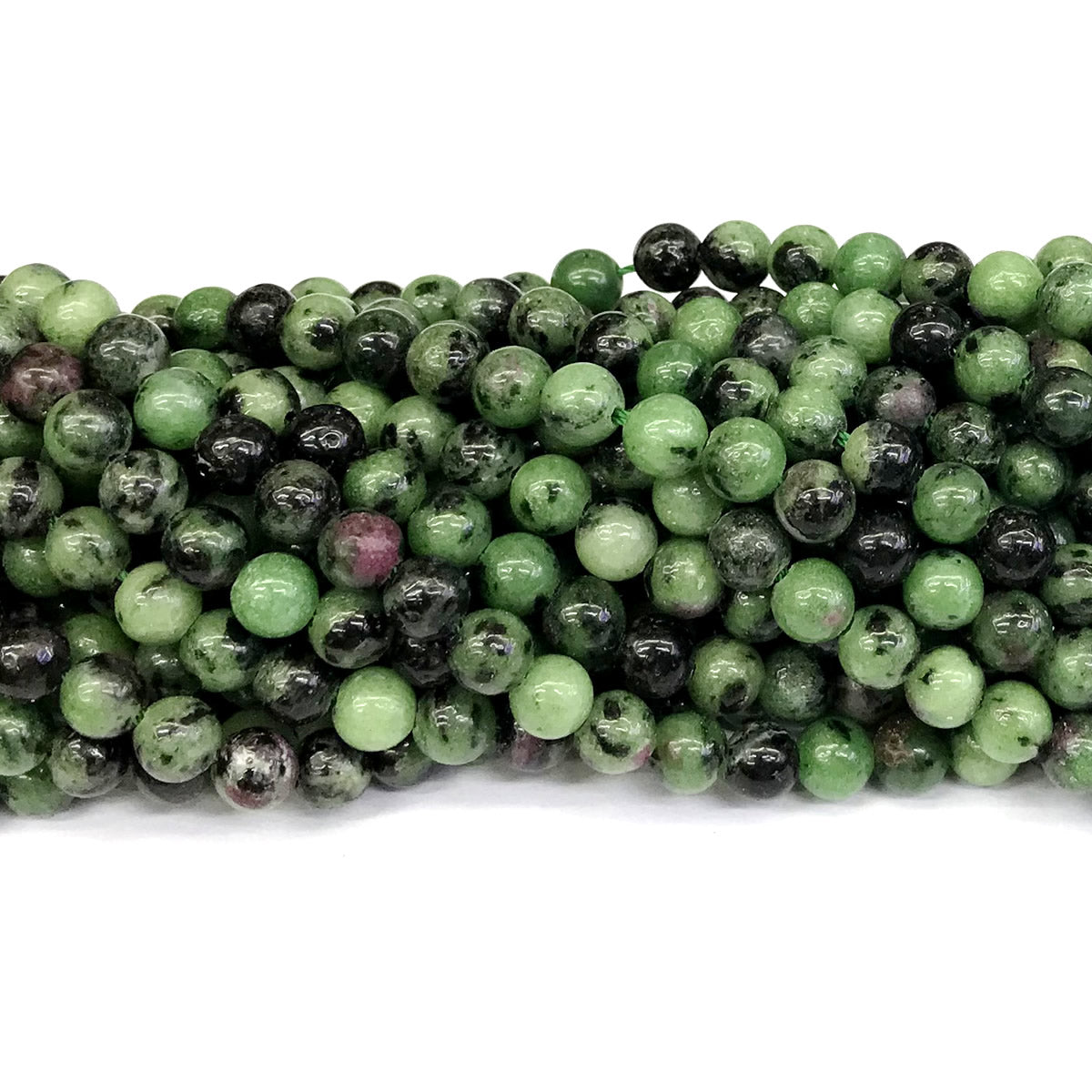 CRZ02 Ruby Zoisite Gemstone Beads Smooth Round 6mm 15" Strand