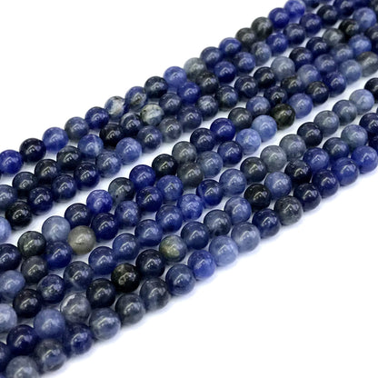 CSO25 Sodalite Gemstone Beads Smooth Round 4mm 15" Strand